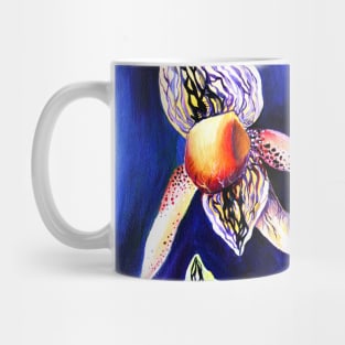 Watercolor Lady Slipper Botanical Illustration Mug